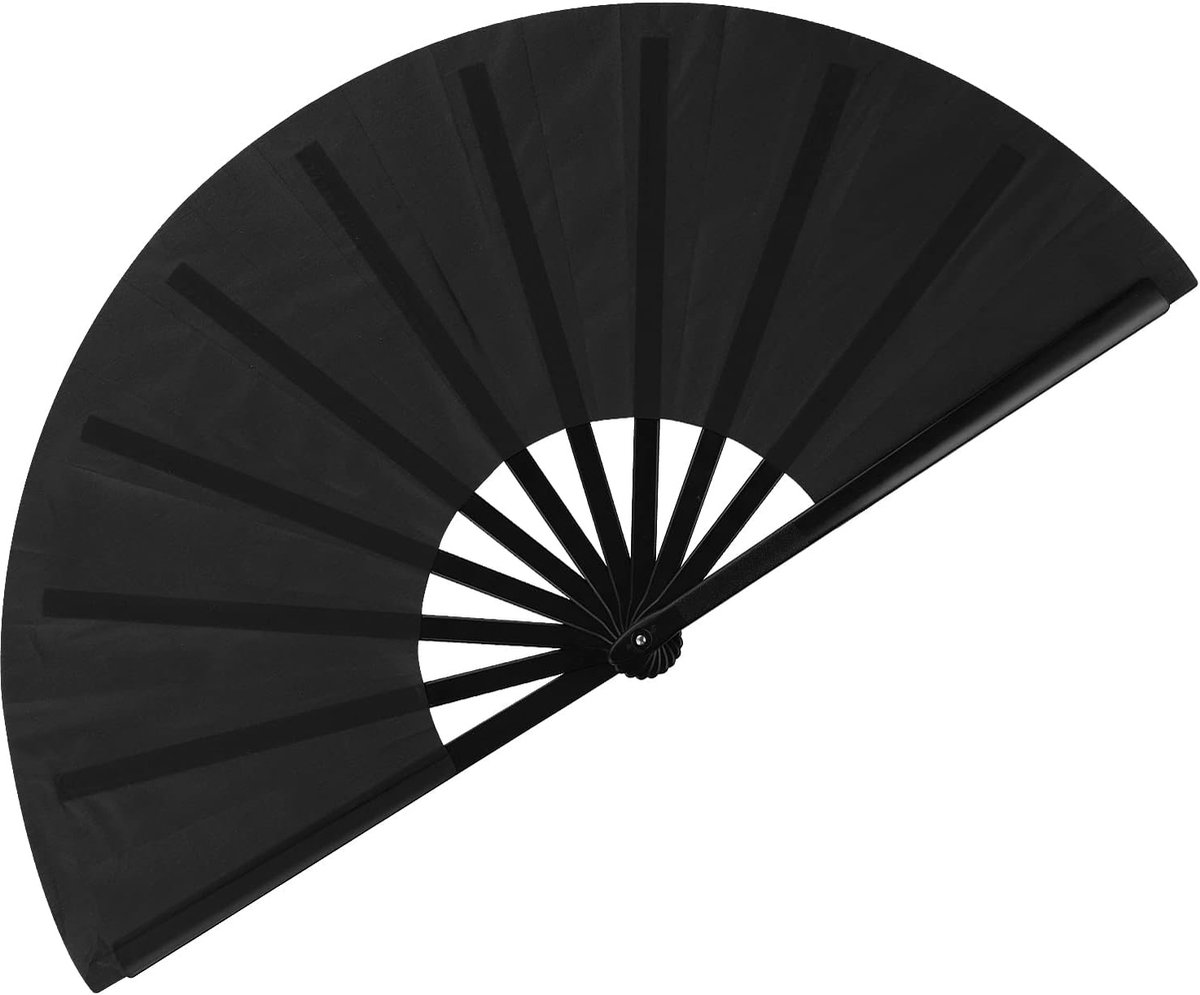 Grote Vouwbare Handwaaier 33 cm Nylon-Doekventilator Chinese Kung Fu Tai Chi Optreden Draagbare Ventilator voor Dansen Cosplay Festival Kerstmis Feest Accessoires Elegant Vintage Retro Decoratie