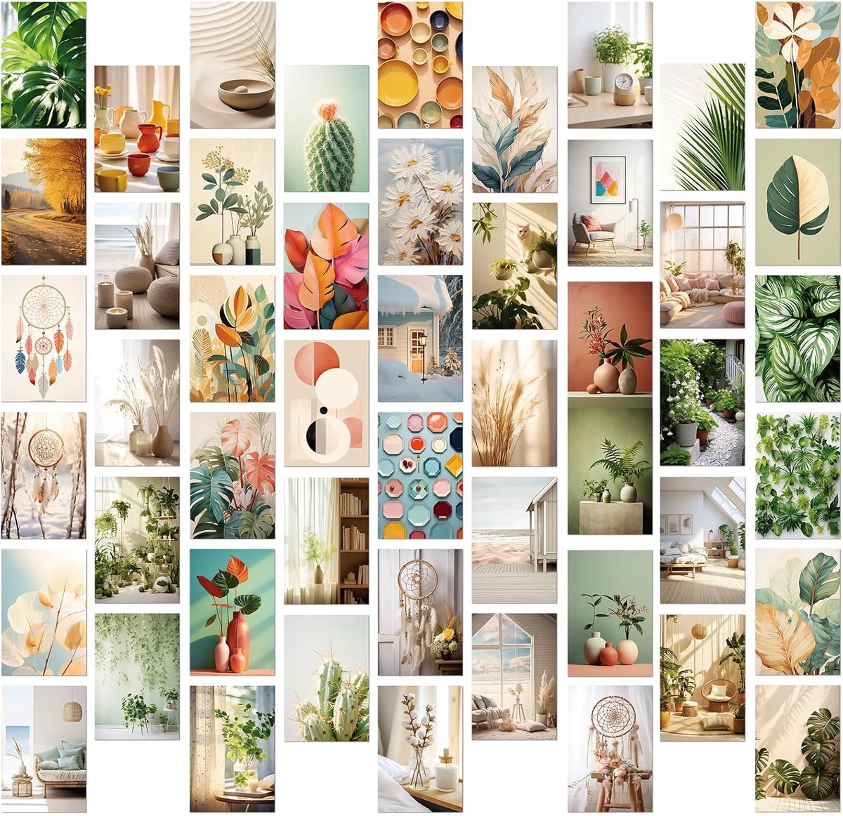 Ansichtkaarten set van 50 - Scandinavische stijl - Retro landschappen - Perfect voor wanddecoratie - ShopVlot