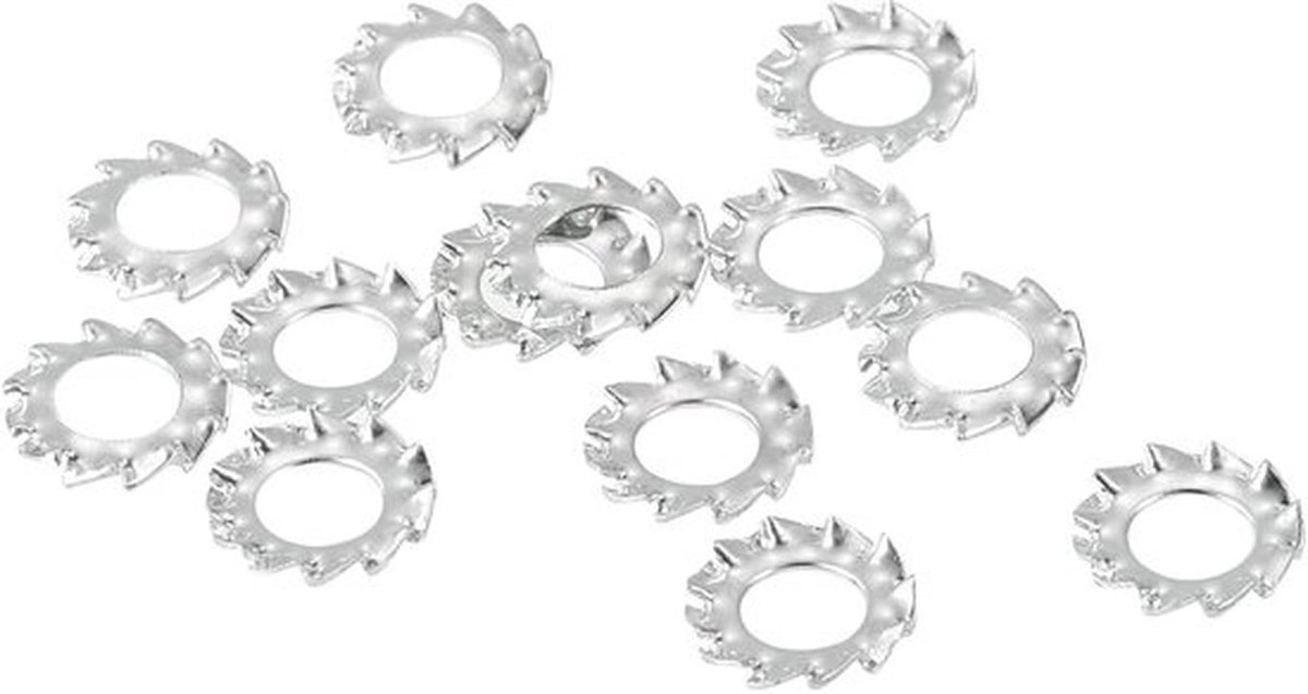 30 Stuks Stervormige Locking Discs met Buitenste Tanden, M5 Zink Stalen Washers voor Mechanische Toepassingen, Duurzaam en Betrouwbaar