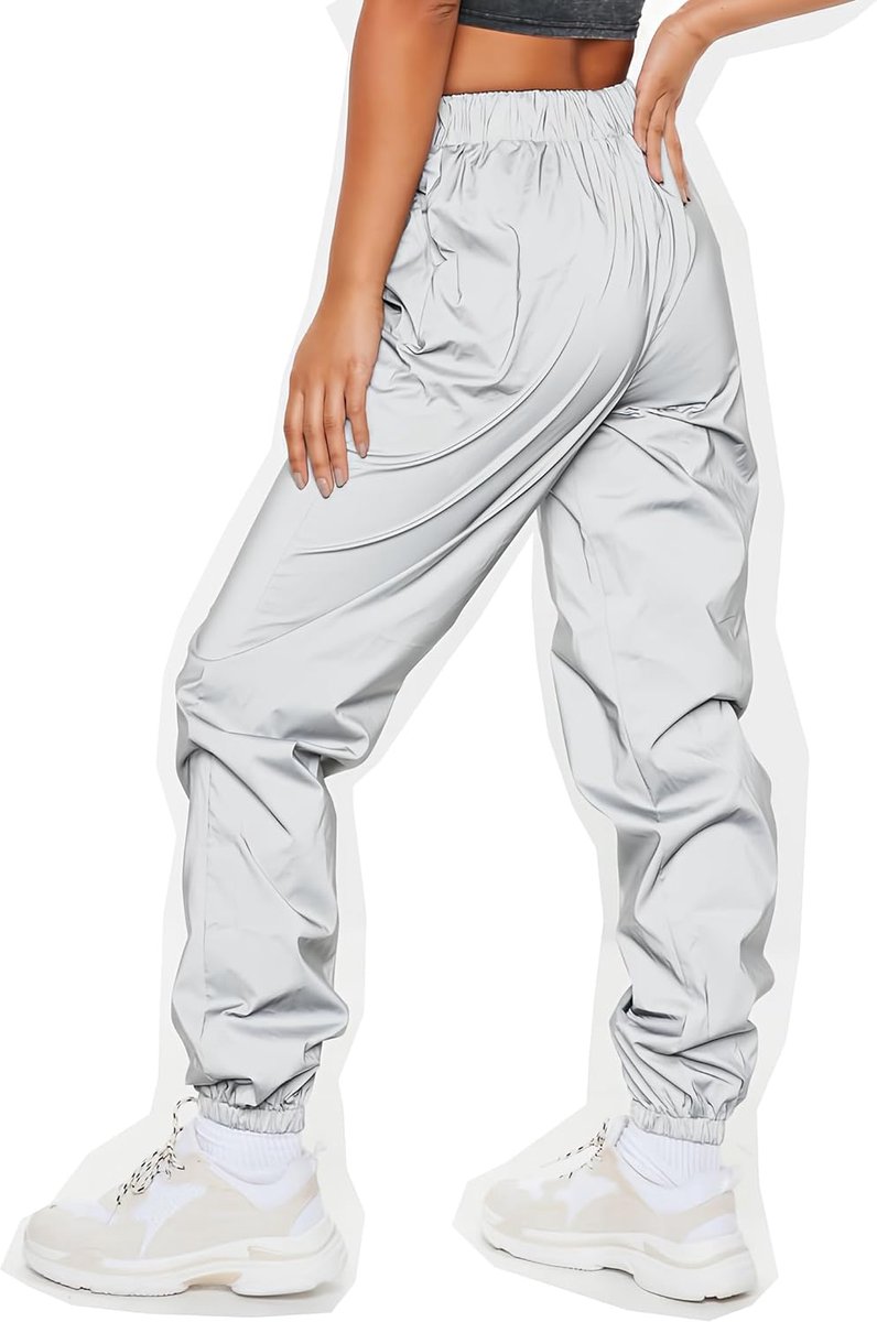 Broek Vrouwen Merk Hip Hop Dance Fluorescerende Broek Casual Harajuku Nacht Sportieve Jogger Broek Grijs