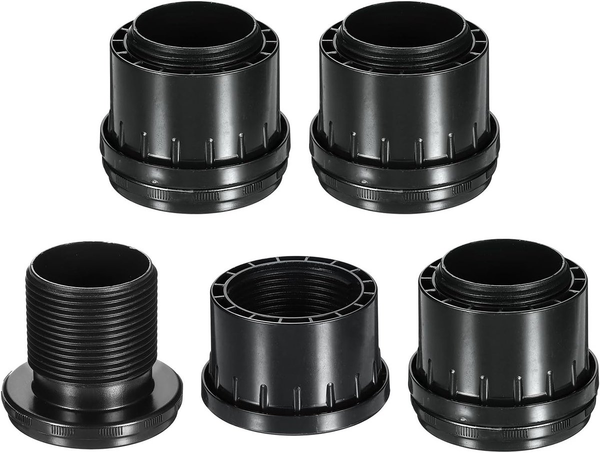 Set van 4 nivelleringsvoeten, 2,36 inch (6,36 cm) van kunststof, verstelbaar, meubelpoten, nivellering, rond inzetstuk, schroef-in voor tafel, stoel, meubels, zwart