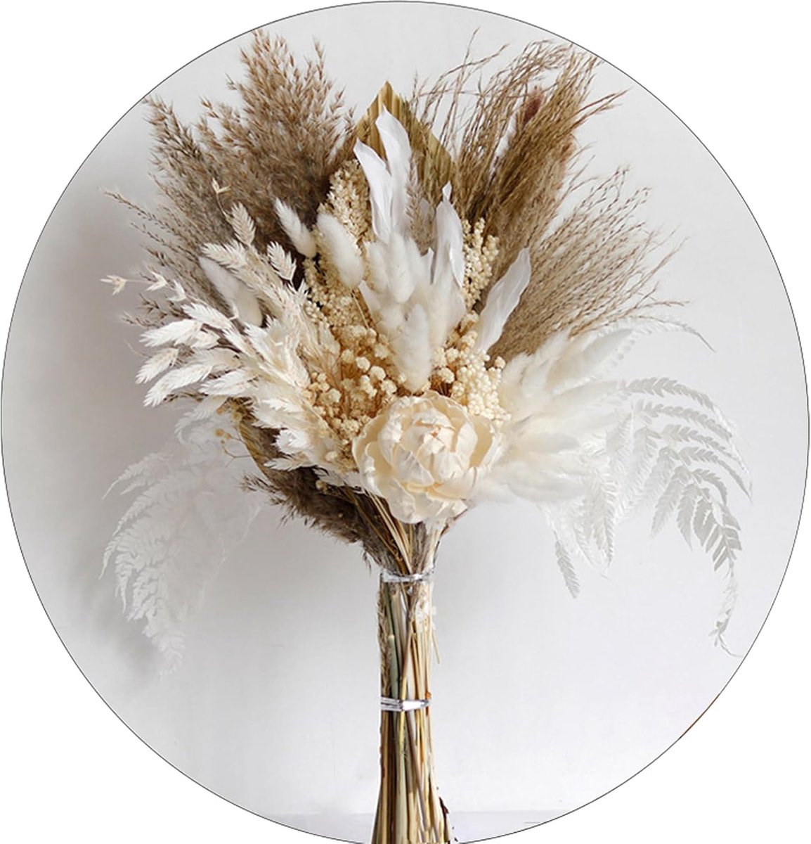 49 Stuks Pampas Gras Gedroogd Natuurlijk, Pampas Gras Gedroogd, Natuurlijke Gedroogde Bloemen voor Boho Woonkamer, voor woonkamer, tafel, slaapkamer, bruiloft, badkamer