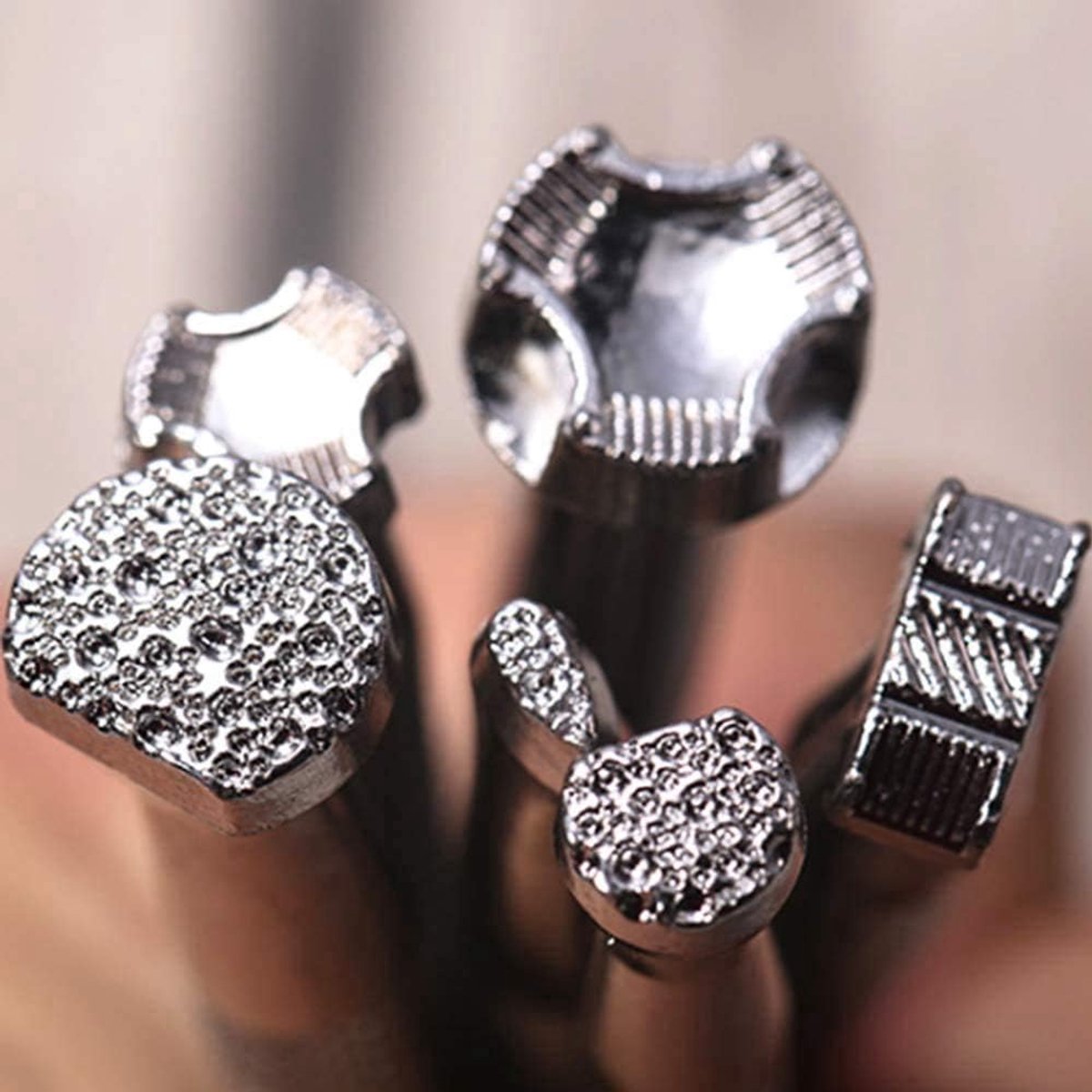 6 Stuks Lederen Serie Stempelen Lederen Gereedschap Zadel Maken Stempels Set Speciale Vorm Stempel Punch Lederen Set Ambachten Gereedschap