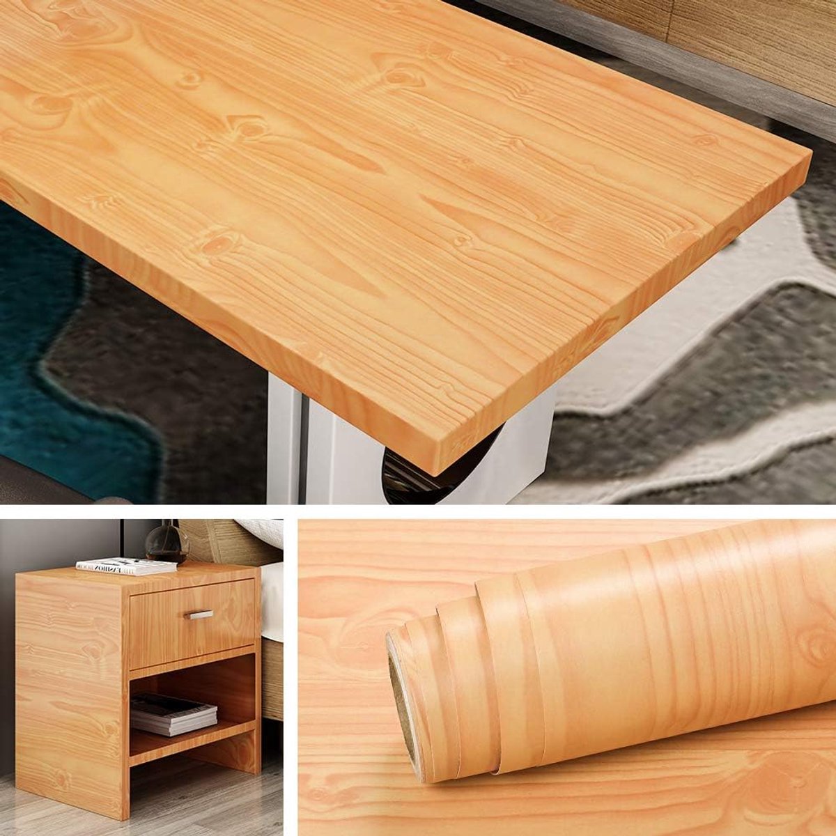 Hout Contactpapier voor Kasten Meubilair Bureautafel Verwijderbare Behang Stok en Peel Hout Papier Zelfklevende Keuken Teller Plank Liners Zelfklevende Vinly Waterdicht 40CM X 2M