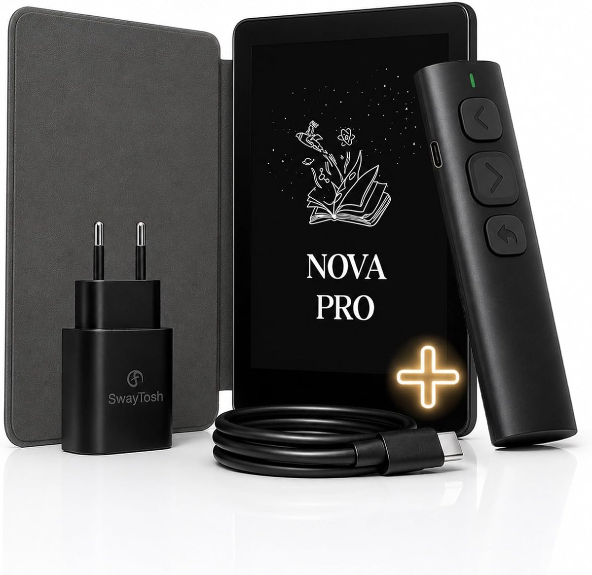 SnelShoppen - Comfort Bundle – E-reader Nova Pro met Bluetooth Afstandsbediening – Perfect voor Ebooks, Audioboeken en Storytel – 6-Inch HD E-Ink Sche