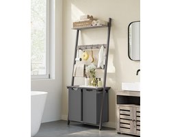 Golaro Wasmand - Wassorteerder - Wasmand met deksel - Wassorteerder 2 vakken - Wasmand met rek - Met 3 planken