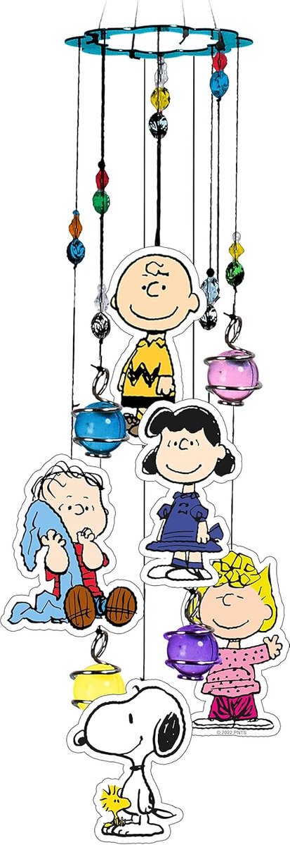 Peanuts windgong - tuindecoratie voor buiten, decoratieve gong voor tuin, tuin, achtertuin en terrasdecoratie