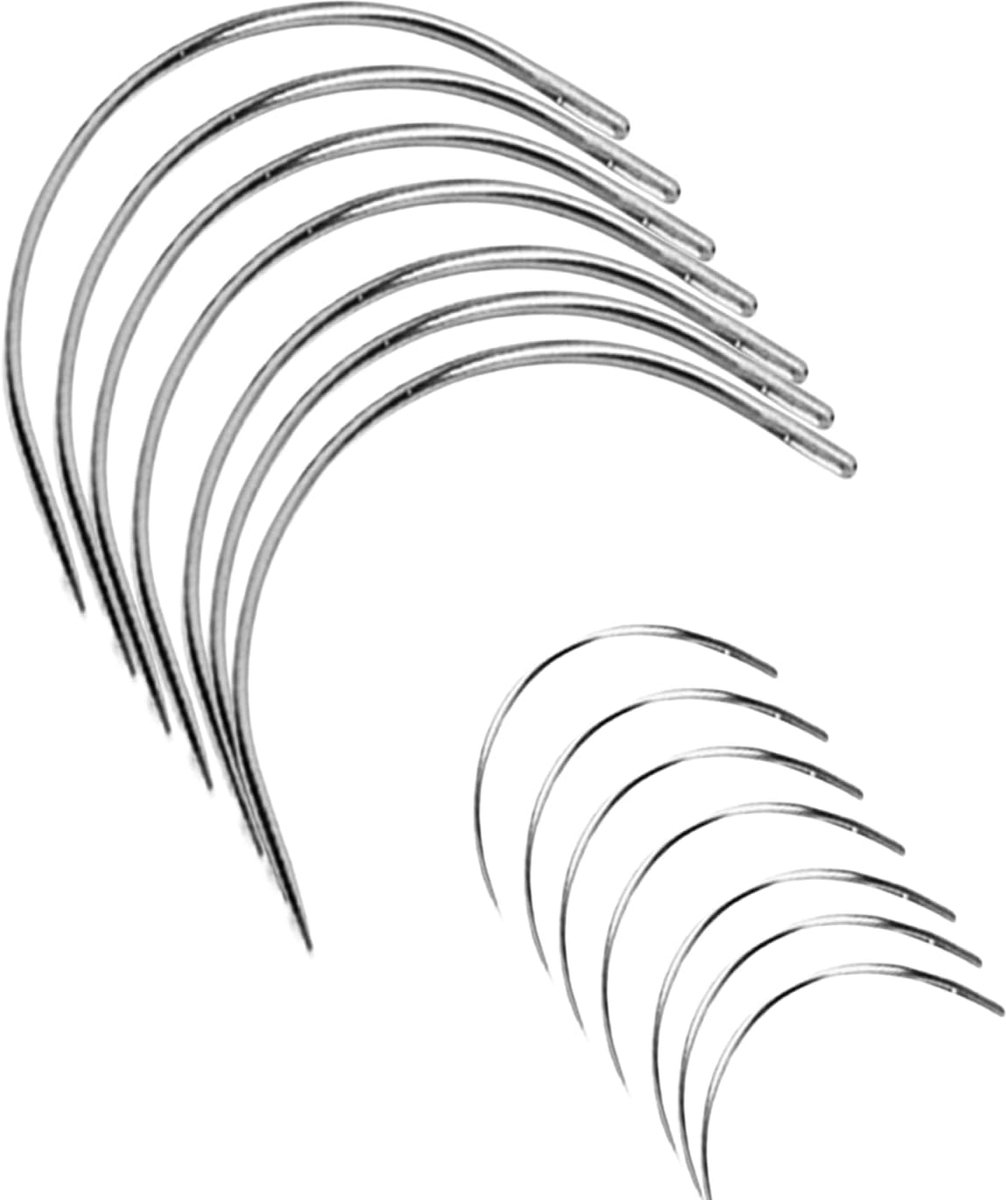 14 stuks gebogen naainaalden, weefnaalden type C, gebogen naalden, ronde lederen zadelnaalden, pruik C gebogen naalden, naainaalden set bekledingsnaalden, handborduurnaalden