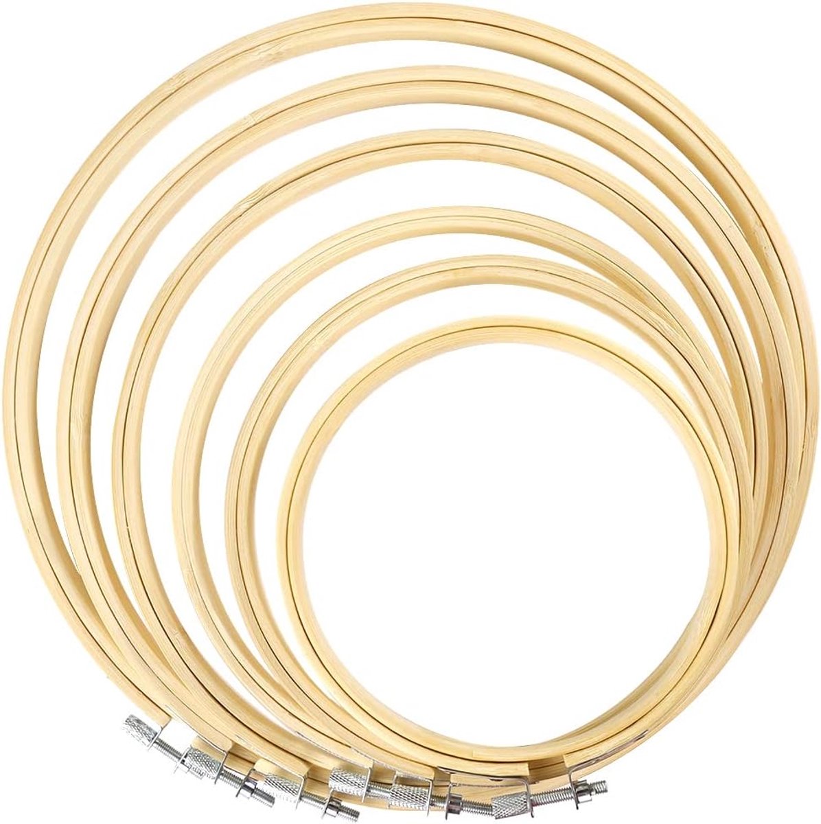 6 stuks 6 maten ronde borduurring kruissteek frame bamboe cirkel borduurring 10 cm tot 25 cm voor doe-het-zelf kunst knutselen naaien