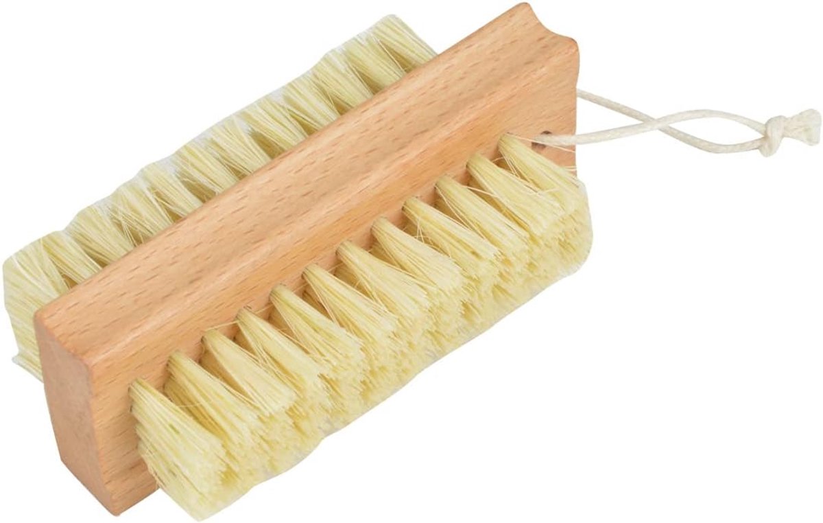 Nagelborstel, hout, 9,5 x 3,5 x 4,5 cm, naturel, vintage