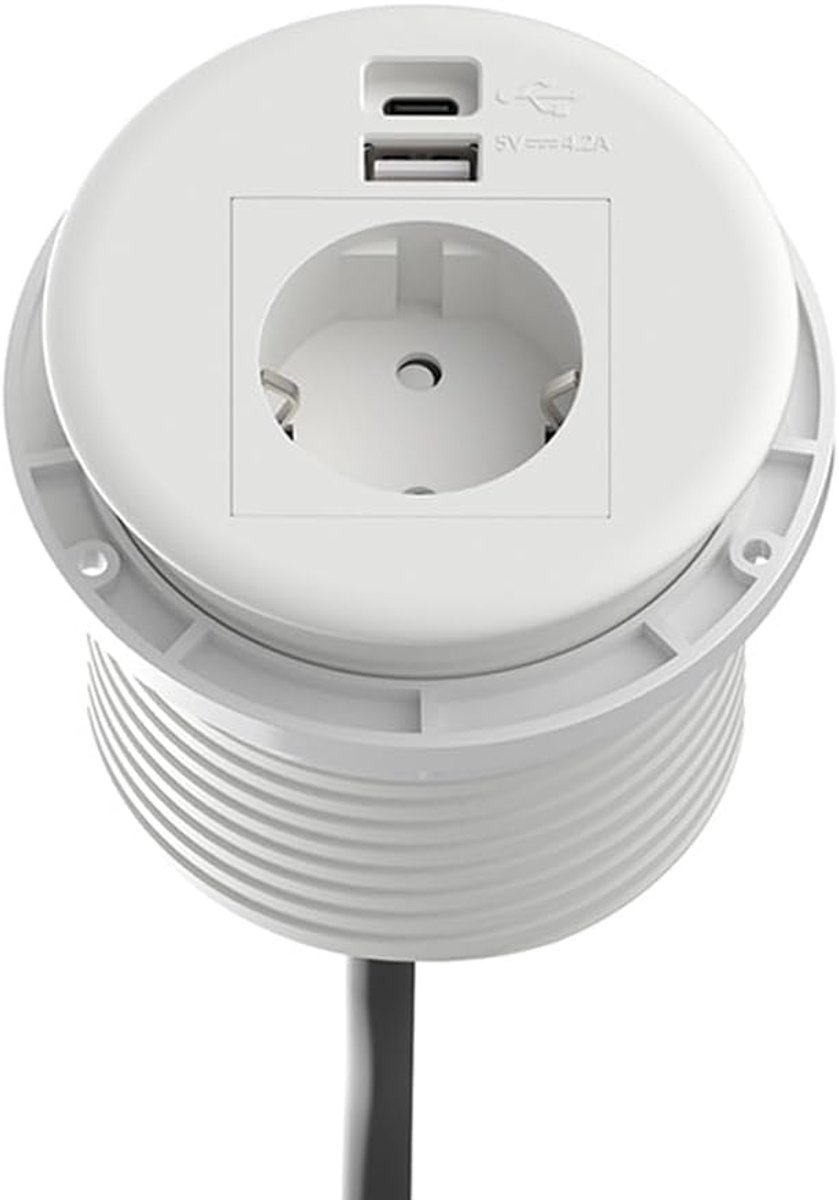 (1 stopcontact & 1 USB-C & 1 USB-A), tafelstopcontact met 1,8 m netsnoer & GST netsnoer, multistekker voor keuken en kantoor