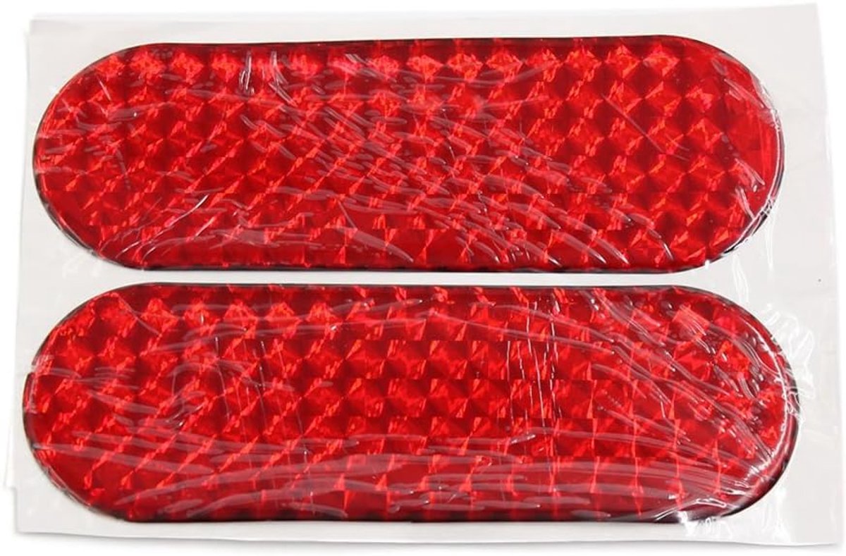 sourcing map 4 stuks waarschuwingsstickers, reflecterend, voor auto, zelfklevend, rood, 12 x 4 cm