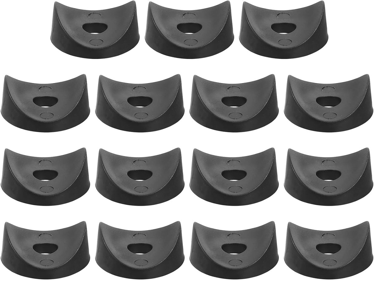 15 stuks ronde sluitringen van kunststof, 8 mm x 32 mm x 5 mm, zwart, concave sluitringen van PE, afstandhouder, bevestigingsvoorziening voor ronde buisbevestiging