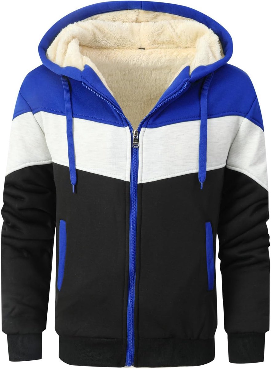 Hoodie met Volledige Ritssluiting, Fleece Gevoerd Trui met Capuchon, Winter Warm Hoodies met Rits, Verdikking Sweatshirt met Capuchon