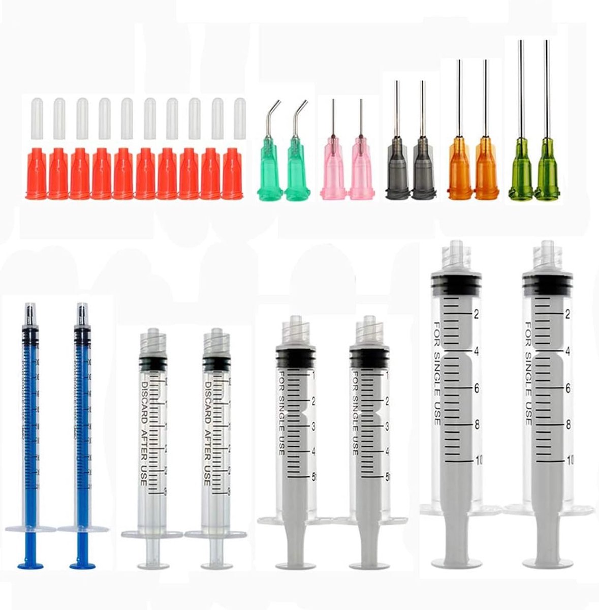 Needle Spuit 1ml 3ml 5ml 10ml met 14g 15g 16g 18g 20g Blunt Naalden en Spuit Cap voor DIY Refill Lijm Industriële Toepassingen