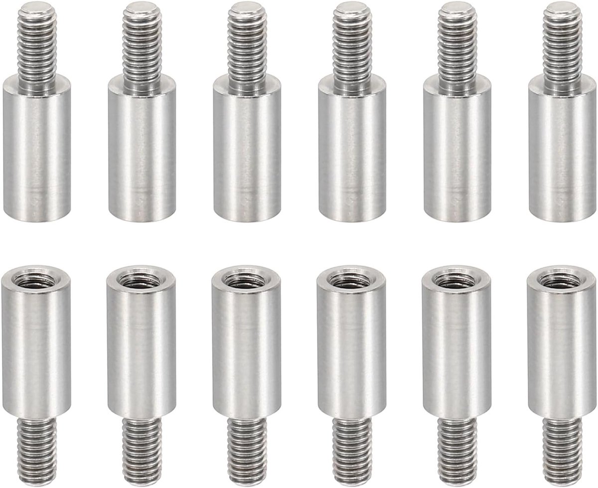 12 stks M3 afstandhouders, M3 11+6 mm afstandhouders afstandhouders aluminium schroefdraad afstandhouders schroeven kit 3 mm ID 5 mm OD metrische mannelijke vrouwelijke draad adapters voor