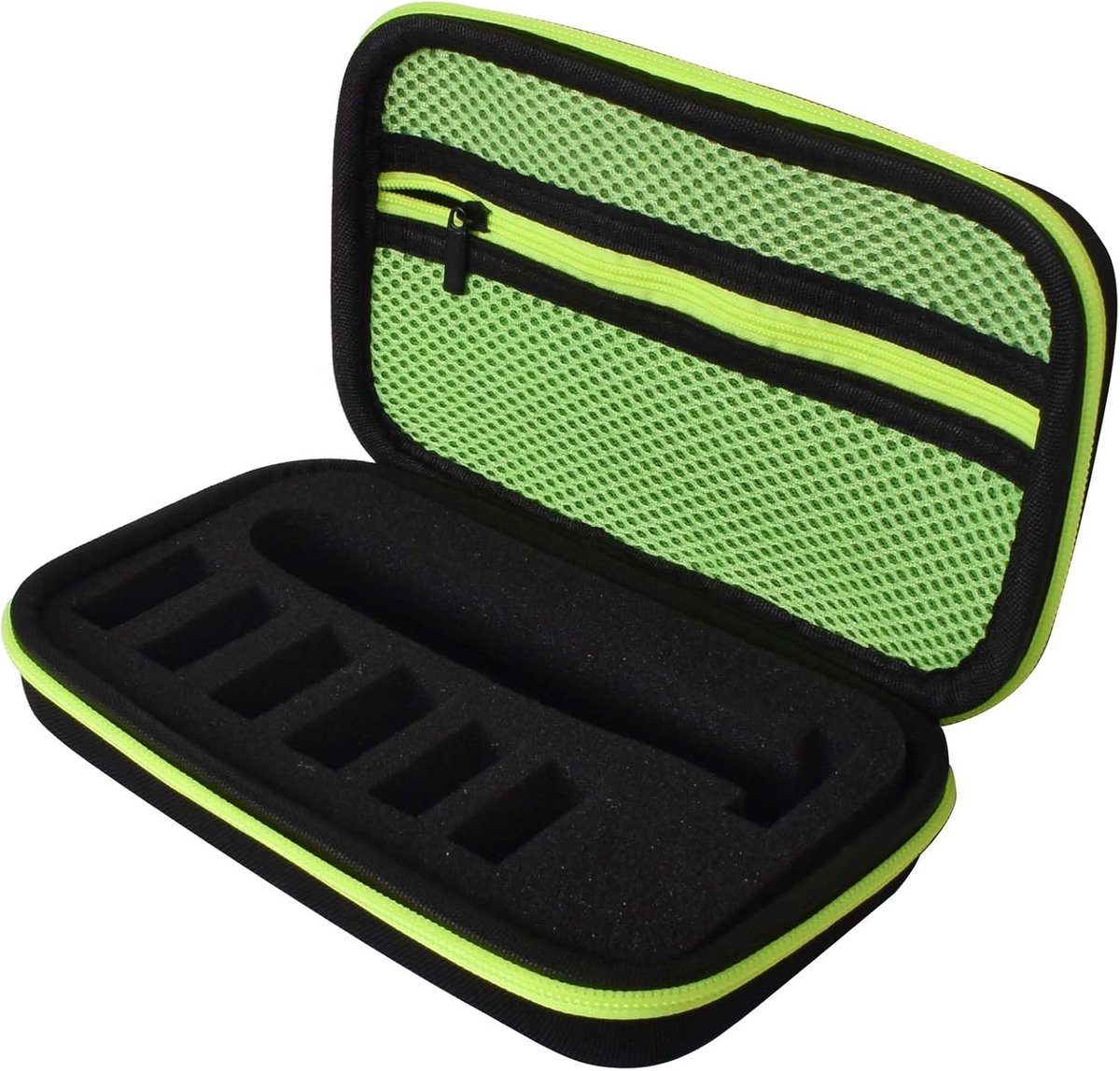 Draagbare waterdichte scheermes organizer case voor mannen, hoesje voor O Blade QP2520, QP2530, harde reiskoffer, schokbestendige opbergtas, met lanyard, groen
