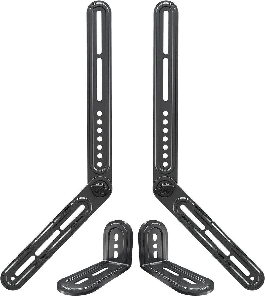 Dream soundbarbeugel Universele soundbar TV-beugel voor montage boven/onder TV, voor soundbar tot 6,8kg, met afneembare lange verlengplaten en L-vormige beugel, MD5420-03