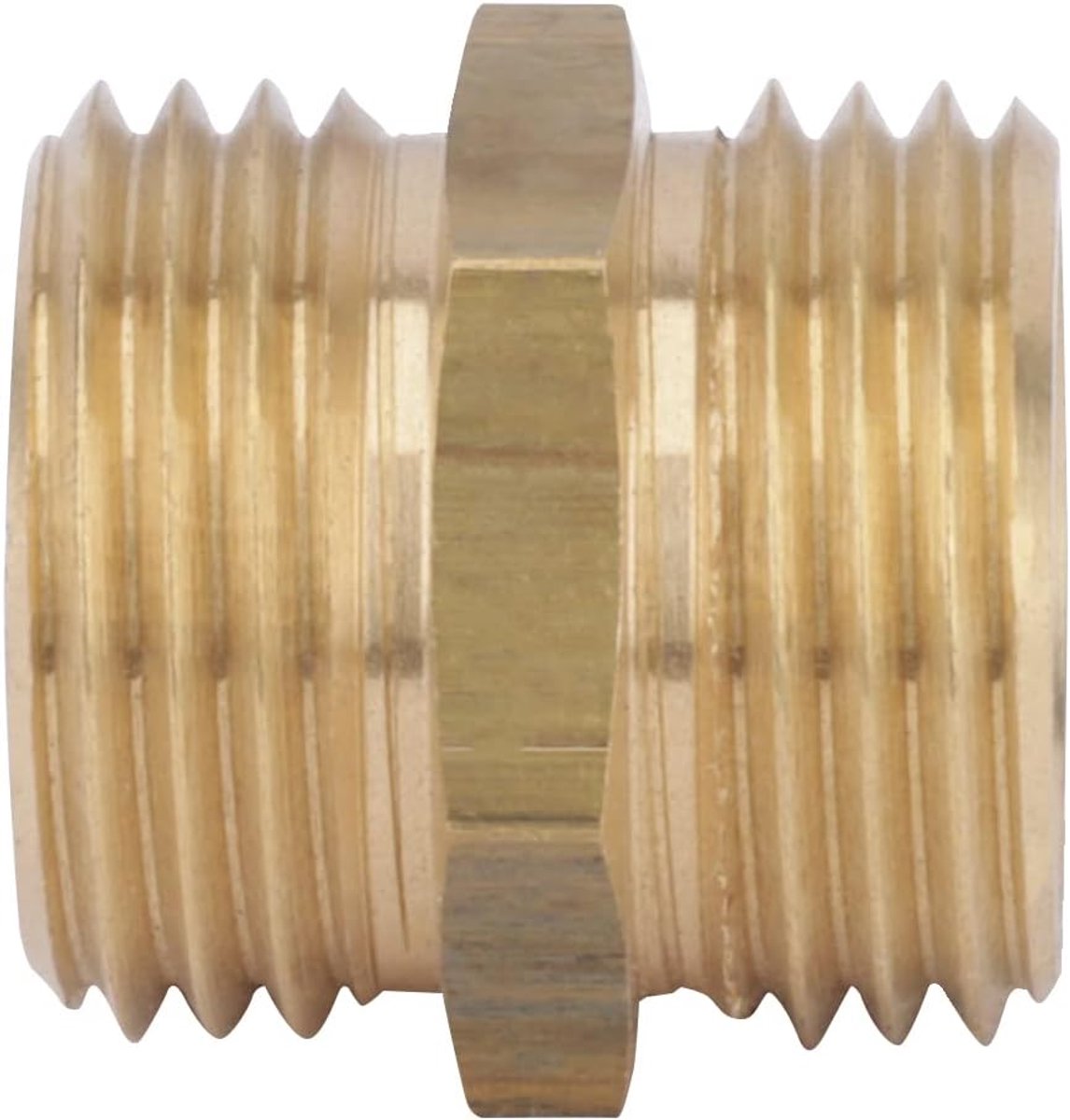 2123900 dubbele nippel, messing, buitendraad, 40 x 49