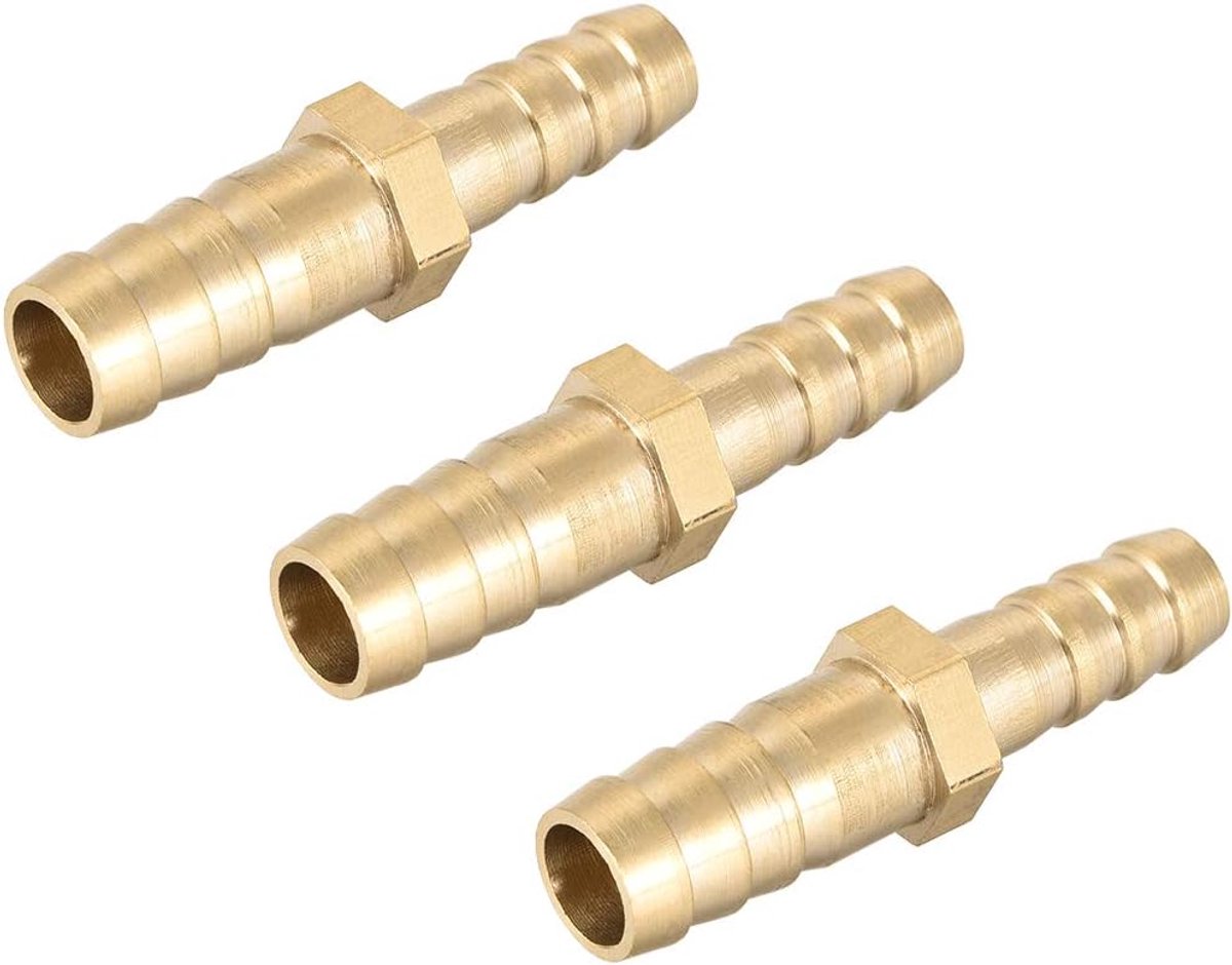 map Slang-ID messing verloopstuk slangconnector rechte aansluiting koppeling adapter Barb 10 mm x 8 mm (3 stuks)