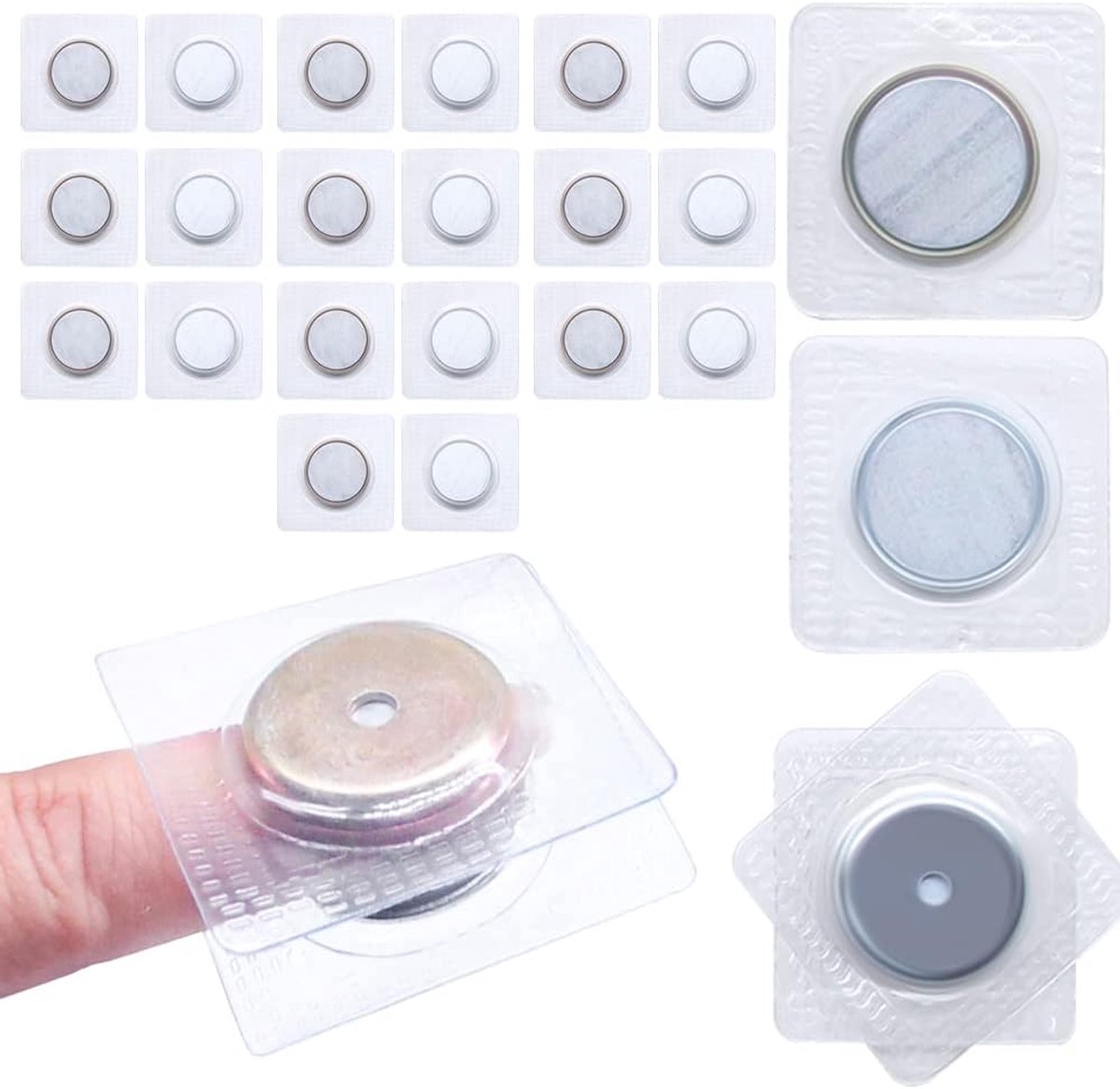 magneten voor het naaien van onzichtbare magnetische knoop genaaid in PVC magneetblok voor stof voor het naaien van gordijnen kleding tassen Silver-Y2510