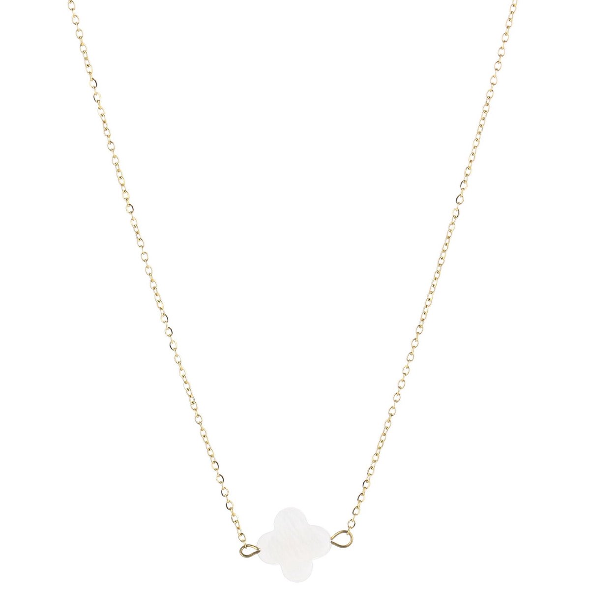 Michelle Bijou Ketting Pearl Clover goud