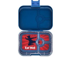 Yumbox Panino - lekvrije Bento box broodtrommel - 4 vakken - Ninja Blue / Kung Fu tray