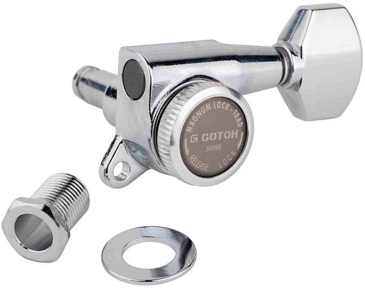 Gotoh GTH15345 SG381 stemmechanieken (posts 3xL 3xXL) met Magnum Lock Trad and 07 knoppen, 6R, chroom