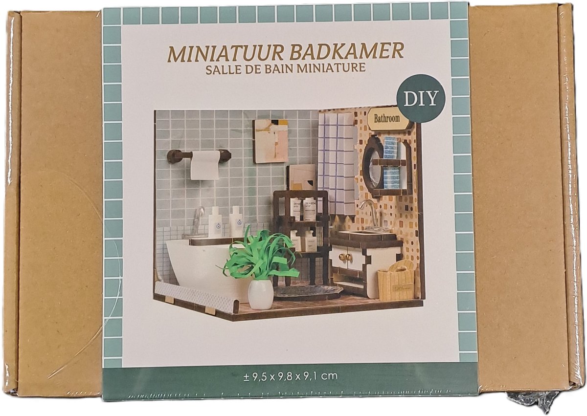 DIY Miniatuur Badkamer 9,5x9,8x9,1 cm