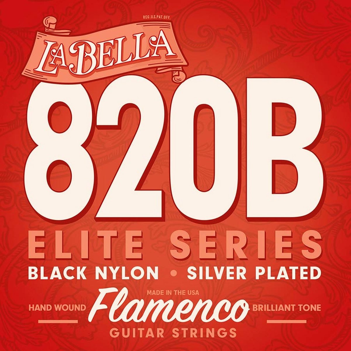 La Bella L-822B B-2 snaar, black nylon