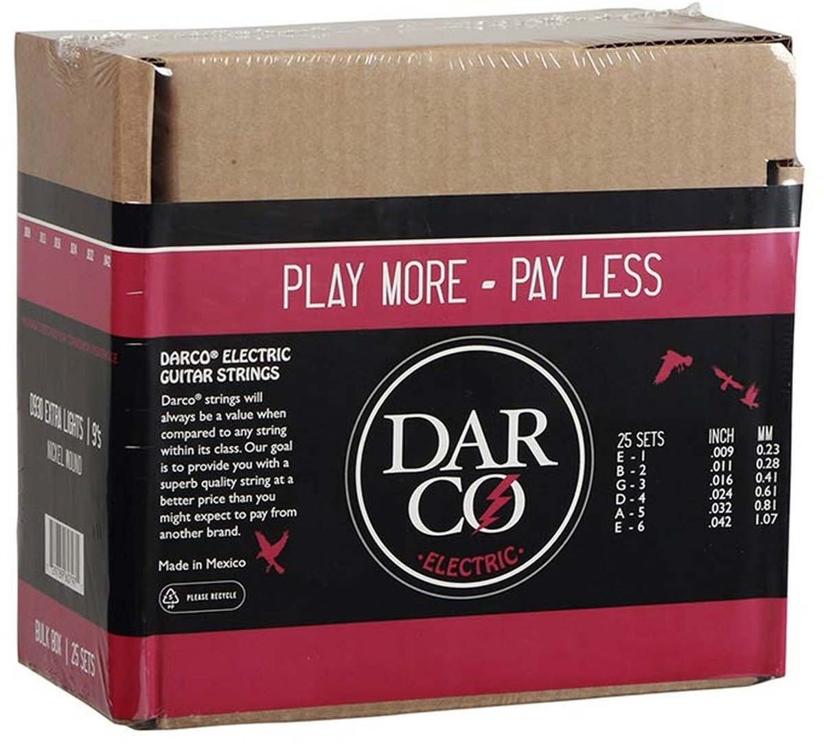 Darco D930/BULK elektrische gitaarsnaren – 25-setsbulkset (009-042)