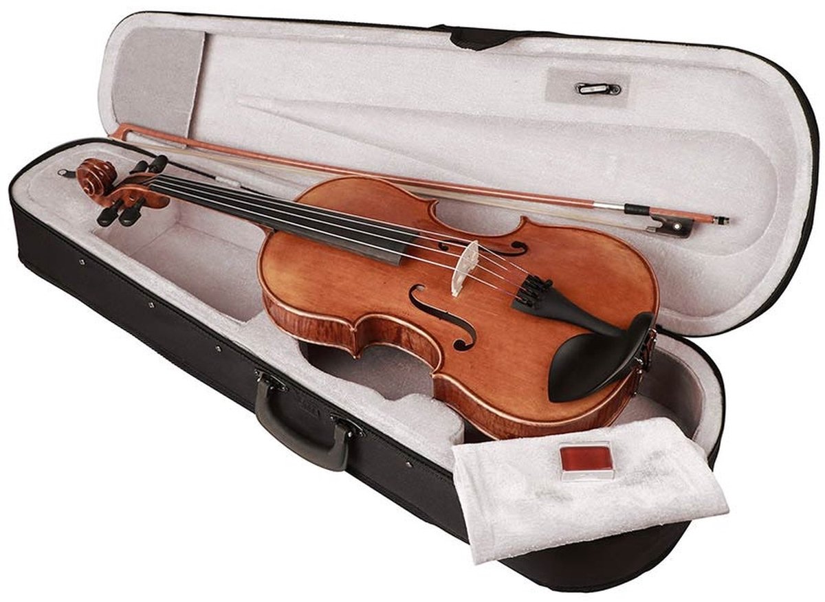 Rudolph RA-10130/O 3/4 altvioolset, 13 (33cm), licht gearceerde olie-lak, gevlamd esdoorn, koffer, BA-10/34 ELS strijkstok