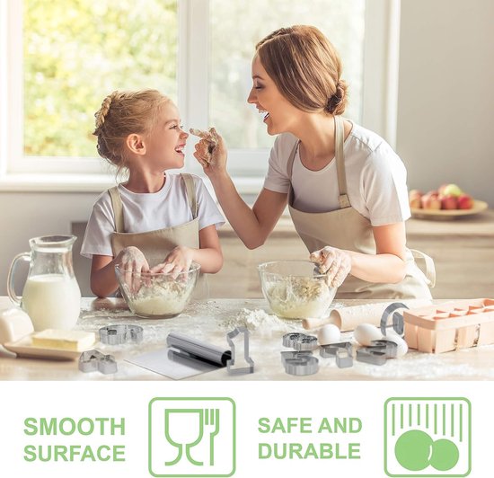 2 stuks gebakhoorn van roestvrij staal, deegschraper met meetschaal, deegspatel, keukenhulp voor brood, fruit, groenten, koken (22 en 15 cm) — afbeelding 3