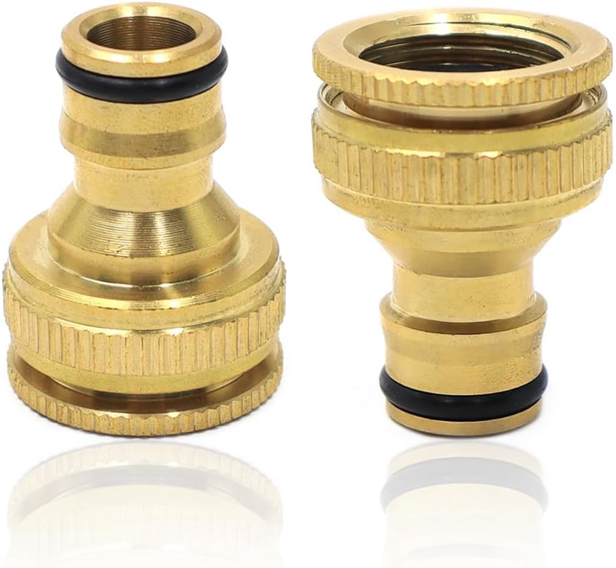 2 stuks messing slangaansluiting 1/2 inch en 3/4 inch tuinslang voor tuin, keuken, badkamer