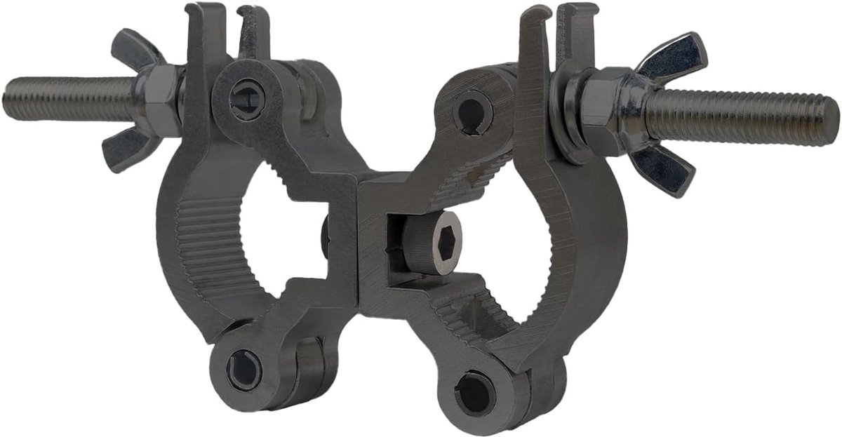 Podiumverlichtingsklemmen voor truss, 35-45 mm draaibare dubbele koppeling, 100 kg belasting, aluminium