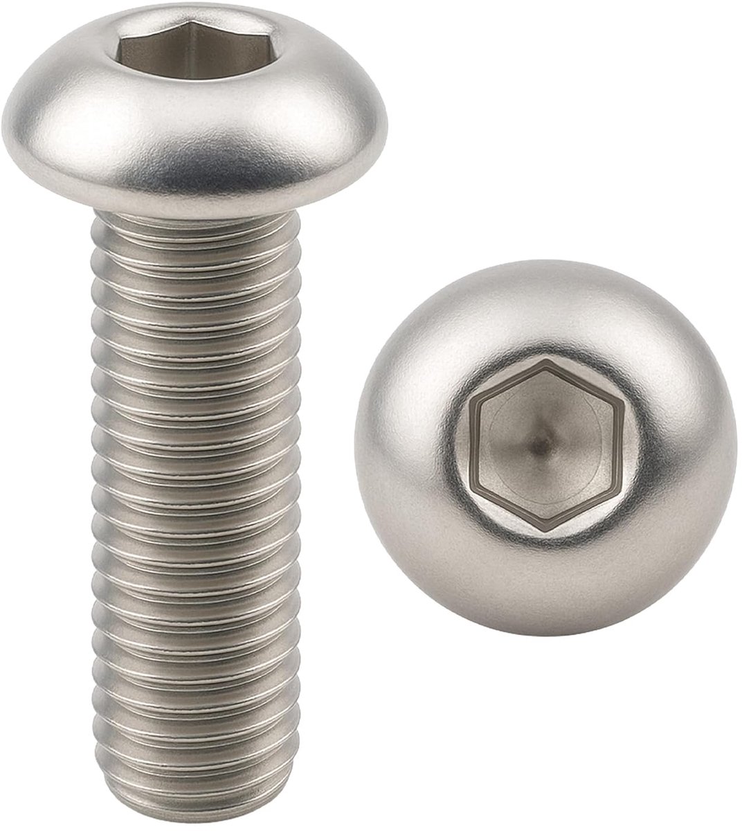 stalen schroeven M8x80 mm ronde kop BTR Ø 8x80 mm | Cilindrische schroef M8 x 80 mm BHC zeskant (sleutel) | Roestvrij staal A2-70 (V2A/304) | DIN ISO 7380-1: SET VAN 5 - ProRaje