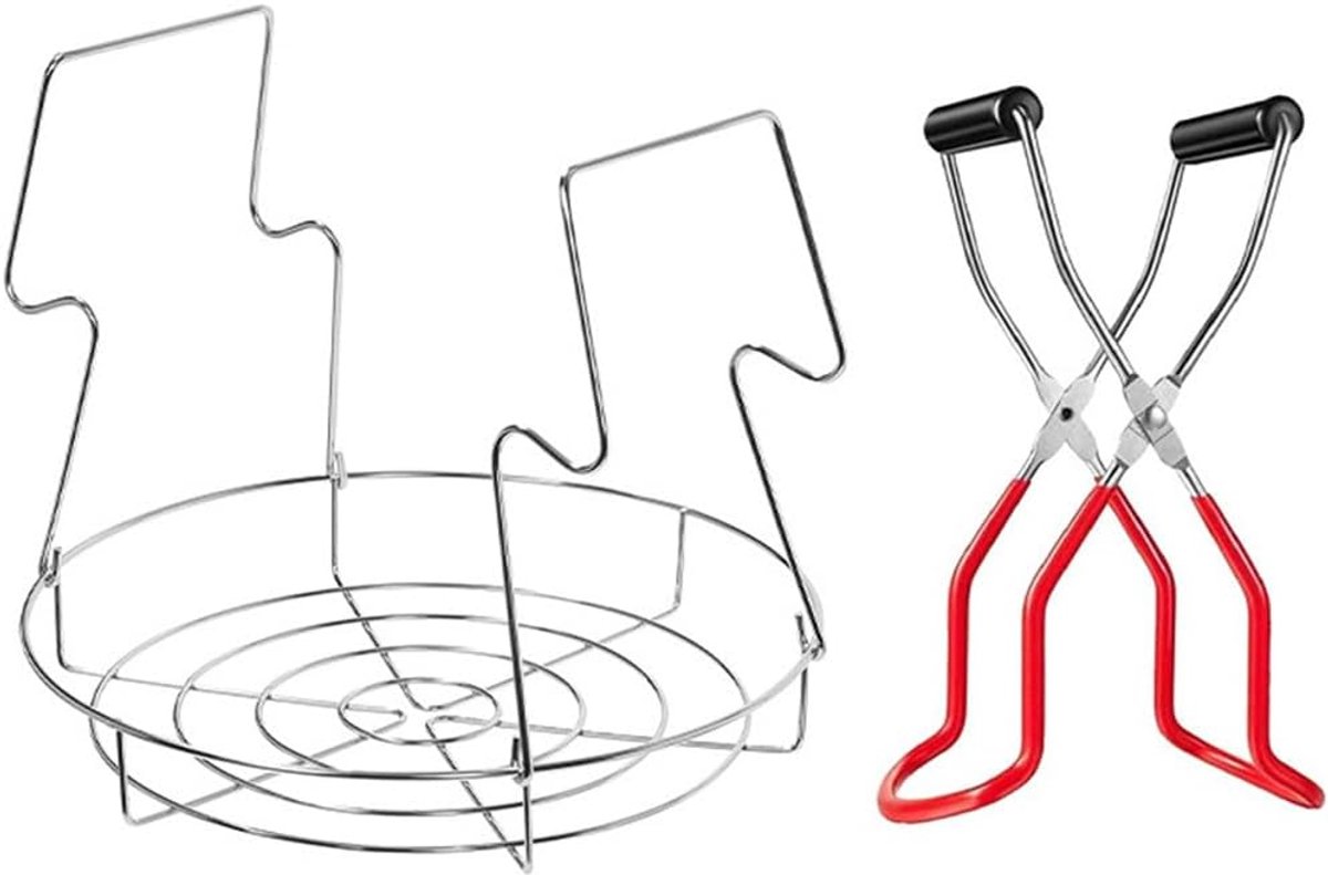 opvouwbaar waterbadrek met anti-slip handgrepen voor Mason Ball Jars, met handvatten Steamer Canner Jar Stand voor
