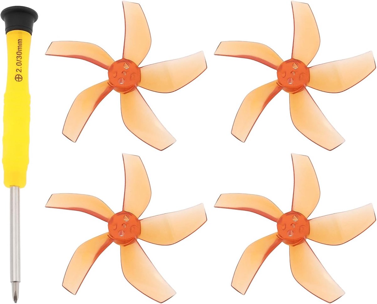 4 stuks Drone 5-blade propellers met schroevendraaier compatibel met DJI NEO, oranje