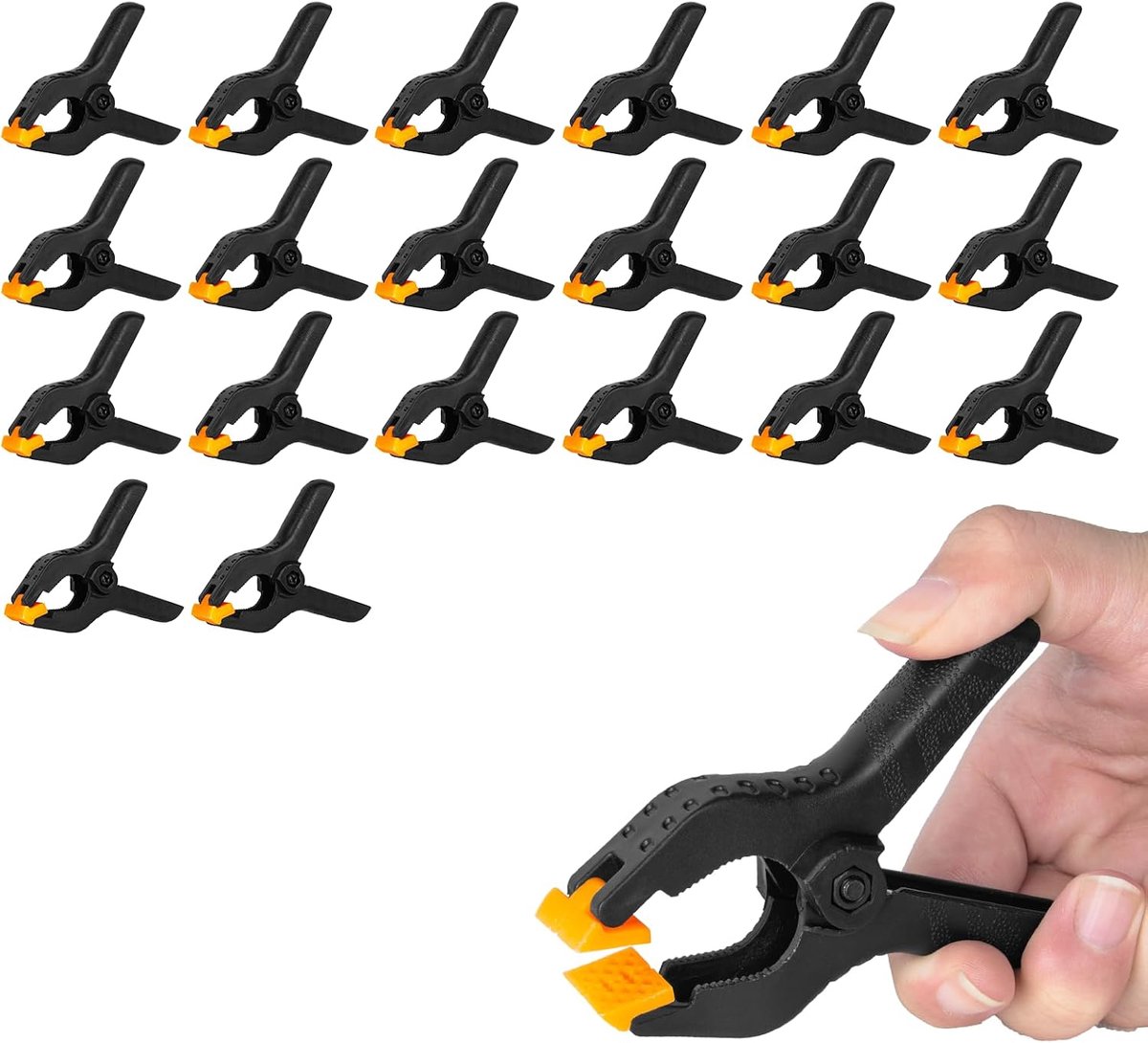Set van 20 Klemmen 3 inch/7,6 cm Veerklemmen Set grote Klemmen | Verstelbare Lijmklemmen, Achtergrondklemmen, Greenscreen-klemkracht, Fotostudio's, Achtergronden