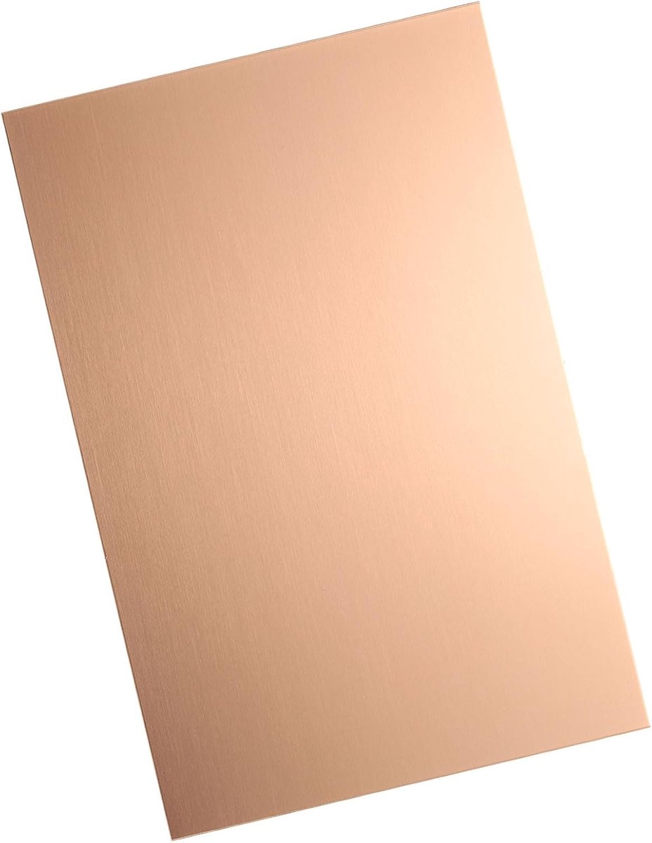 Pure Koperplaat, 15,2 cm x 10,2 cm, 20 gauge (0,8 mm) dik, metalen koperplaat met handschoenen voor knutselen, modelbouw, sieraden, reparaties, elektrische reparaties (Rose goud)