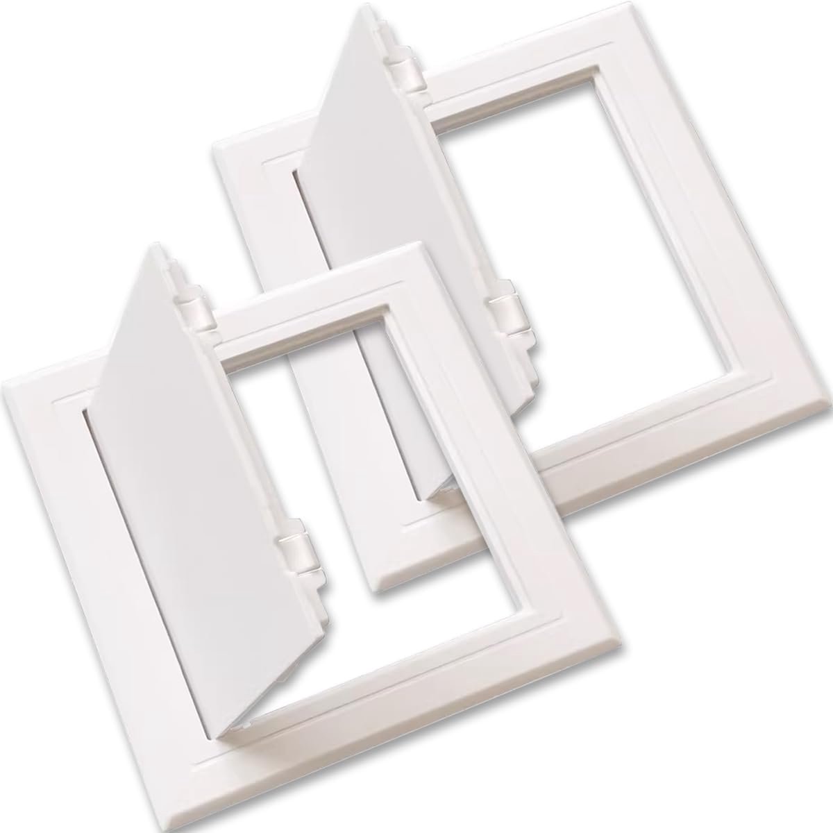 150 mm x 150 mm met inspectieklep ABS toegangsplaat met wit klapdeksel, buitendiameter 176 mm x 176 mm, 2 stuks
