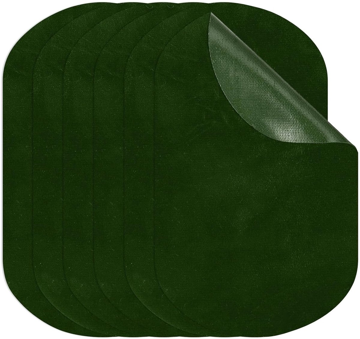 Opstrijkbare patches 11 x 18 cm, 6 stuks ovale elleboogpatches knie-reparatiepatch suède stoffen applicaties voor shirt, jeans, jas, kleding, reparatieset, groen
