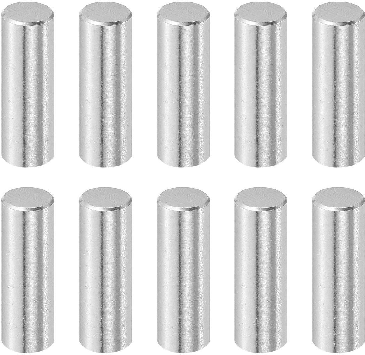 10 stuks 10 mm x 30 mm centreerstiften, cilindrische pennen van 316L roestvrij staal voor planksteunen, pennen, staven, bevestiging elementen, planken, pennen, zilvertint