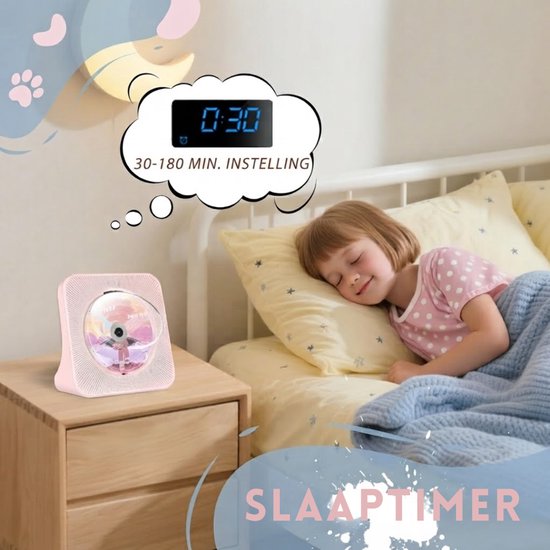 Lìon® CD Speler Draagbare - CD Speler - Draagbare Bluetooth CD Speler - Roze - 19cm x 7cm x 19cm van lion — afbeelding 4