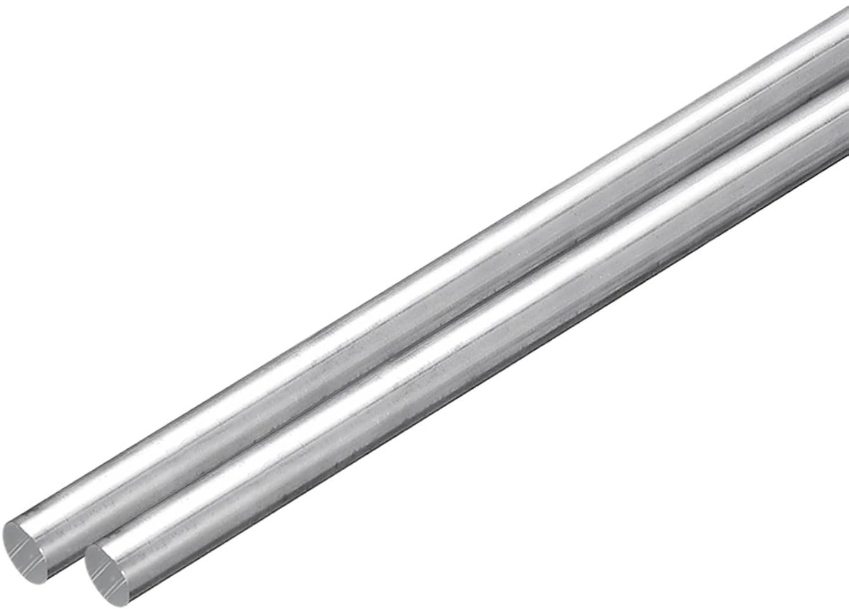 2 stuks 1/2 inch (12mm) diameter ronde aluminium staaf 16 inch (406mm) lang 6063 aluminium ronde staaf massief draaibank staafmateriaal voor industrie, bouw, DIY ambachten