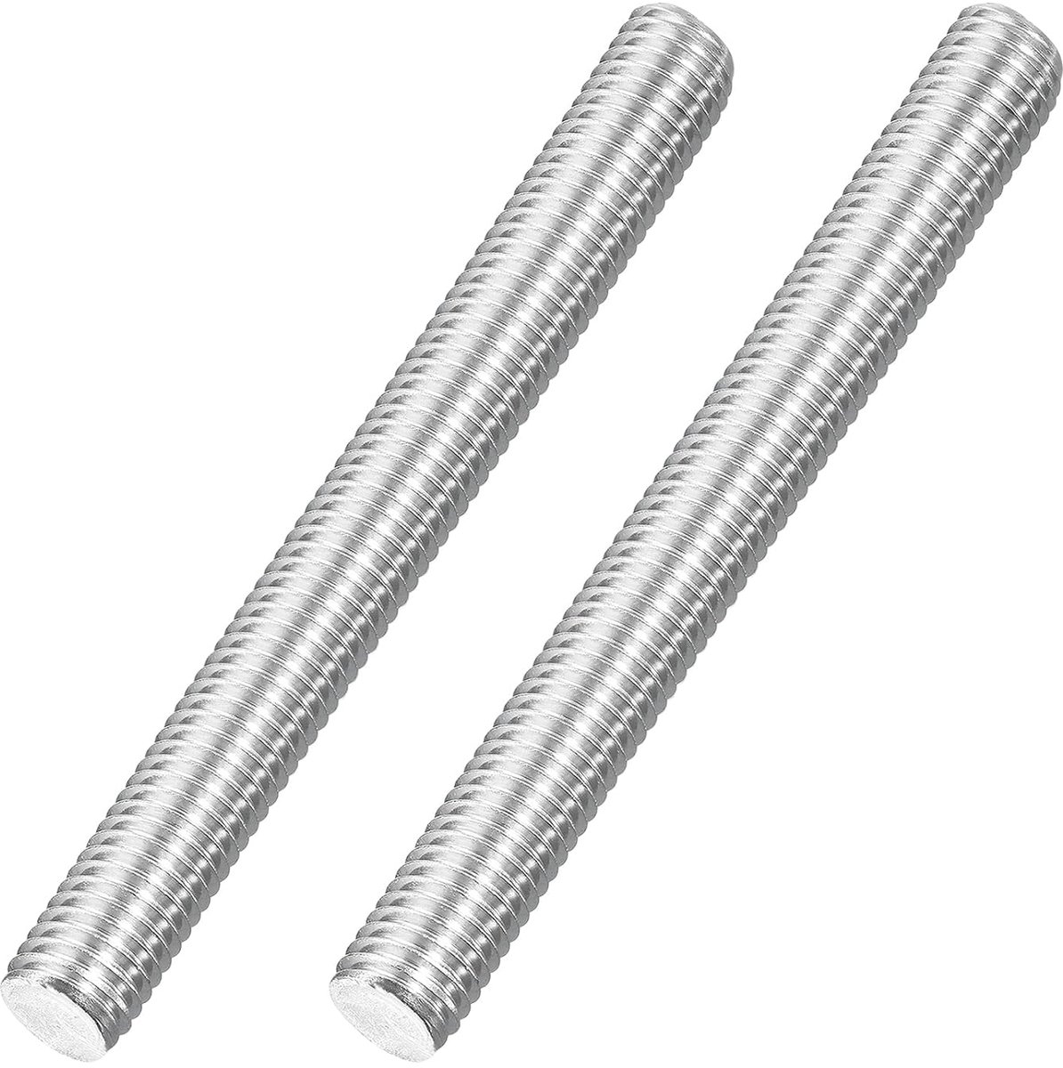 M14 x 130 mm stang met volledige schroefdraad, 2 stuks 316 roestvrij staal, lange schroefdraadschroef 2 mm schroefdraadhelling rechtse schroefdraad voor meubelmontage en bevestiging
