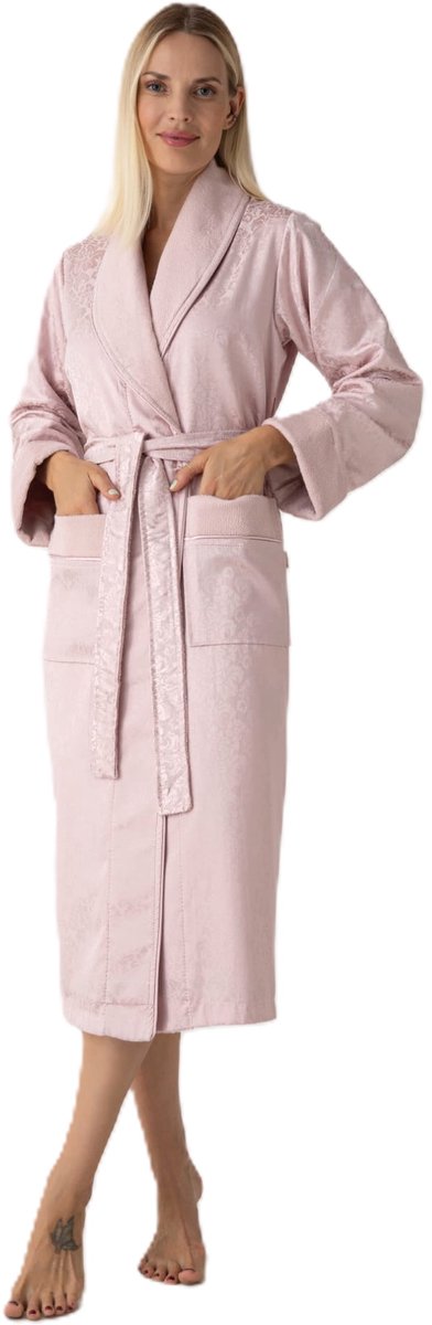 Luxe Dames Silk Badjas Audrey / Poeder / M