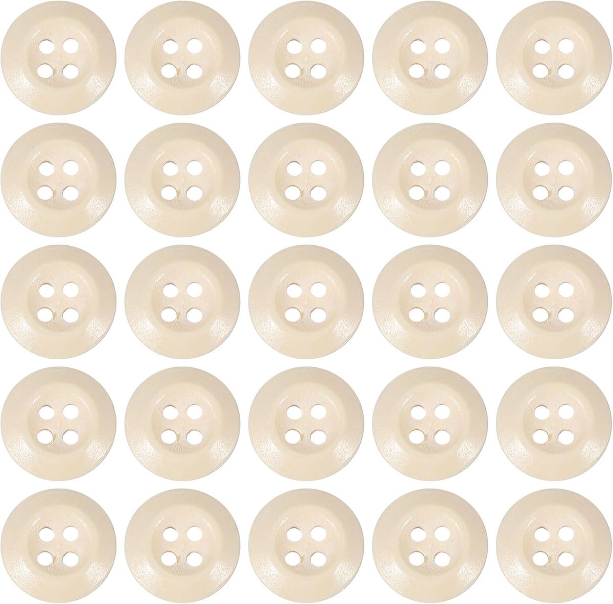 Knopen 1/2 inch (13 mm), 50 stuks houten naaiknop, 4 gaten, rond, handgemaakte ornamentknoppen voor doe-het-zelf ambachten, naaien, kledingaccessoires, decoratietas, beige