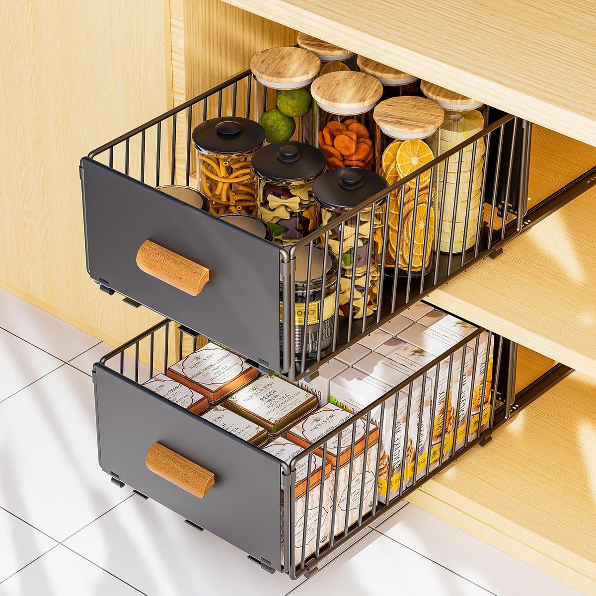 Zelfklevende Keuken Lade, Keuken Kast Organiser, Lade Organizer voor Keuken, Geen Boren of Spijkeren Nodig, Ruimtebesparend en Handig in Gebruik