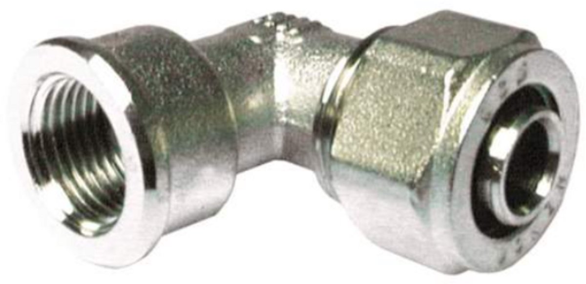 Henco Knel Kniekoppeling Bocht 90° - 18x2 mm x 1/2" Binnendraad - Vernikkeld